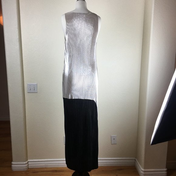 Zara Trafaluc Silver & Black Crinkle Maxi Dress - Picture 3 of 8